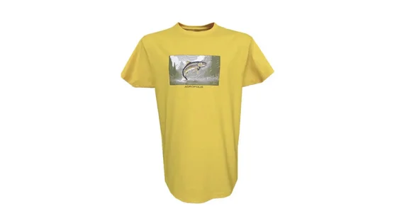 Acropolis Футболка для рибалки з принтом "Форель" ОФР-5 (жовта). Розмір L