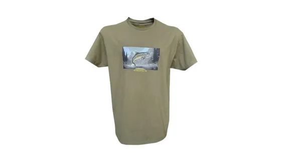 Acropolis Футболка для рибалки з принтом "Форель" ОФР-5 (хакі). Розмір S
