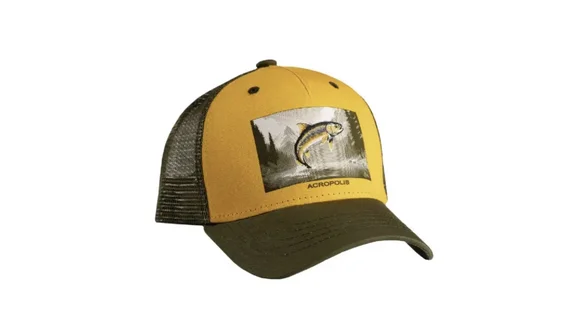 Кепка Acropolis "Форель" для риболовлі та активного відпочинку ОШМ-20 (Жовта з хакі). Розмір M