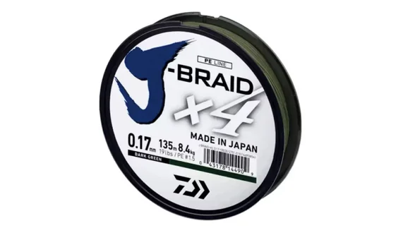 Шнур Daiwa J-Braid X4E 270m Dark Green 8.4kg 0.17mm