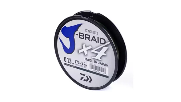 Шнур Daiwa J-Braid X4E 270m Dark Green 5.9kg 0.13mm 
