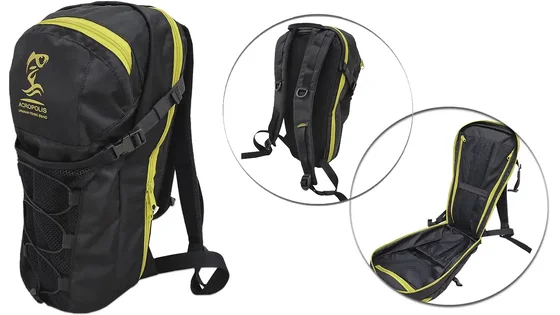 РДС-2 чорний Рюкзак для риболовлі, рибальський рюкзак на 2 плечові лямки для ловлі хижої риби