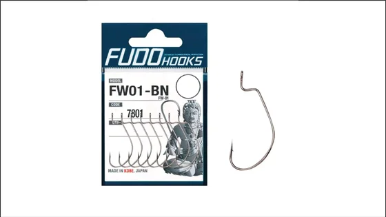 Офсетний гачок Fudo Worm FW-01 Black 2 (9 шт.)