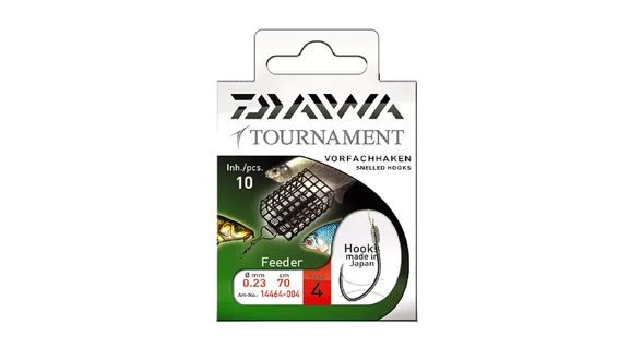Гачки з повідцем Daiwa Tournament Feeder Hook #10 70см 0,2мм 10pcs 