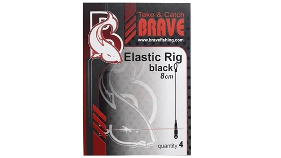 Фідергам - поводок Elastic Rig Black 8 см, BERB8, 4шт в уп.