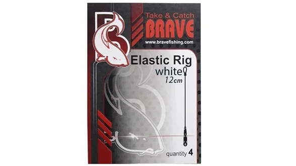 Фідергам - поводок Elastic Rig White 12 см, BERW12, 4шт в уп.