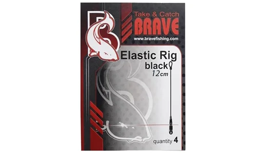 Фідергам - поводок Elastic Rig Black 12 см, BERB12, 4шт в уп.