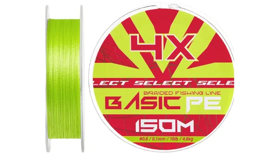 Шнур Select Basic PE Light Green 150m #0.6/0.10mm 10lb/4.8kg
