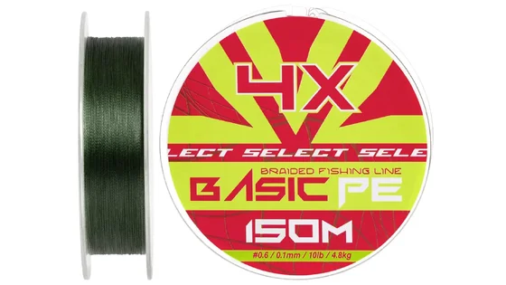 Шнур Select Basic PE Green 150m #0.6/0.10mm 10lb/4.8kg