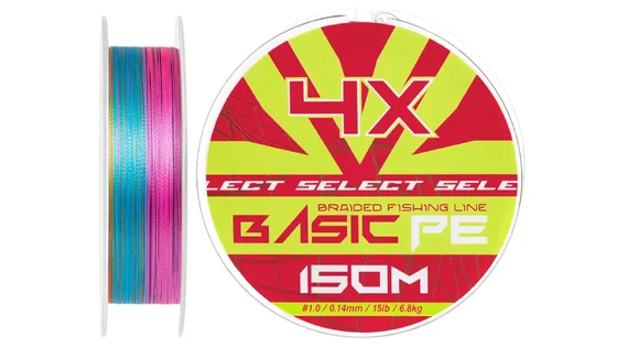 Шнур Select Basic PE Multicolor 150m #1.0/0.14mm 15lb/6.8kg