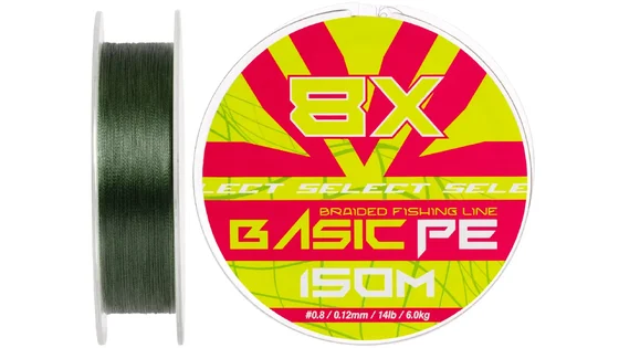 Шнур Select Basic PE 8X Green 150m #0.8/0.12mm 14lb/6kg