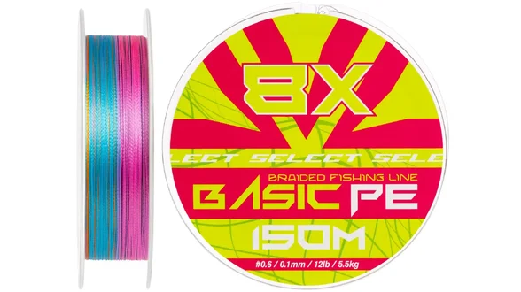 Шнур Select Basic PE 8X Multicolor 150m #0.6/0.10mm 12lb/5.5kg