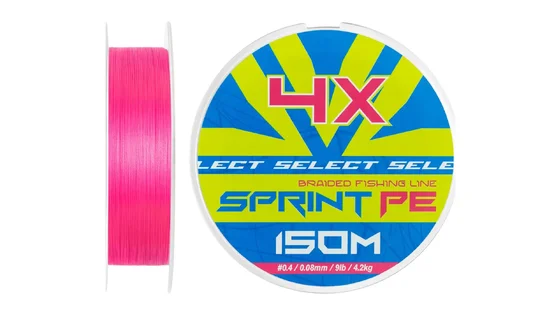 Шнур Select Sprint PE 4X Pink 150m #0.4/0.08mm 9lb/4.2kg