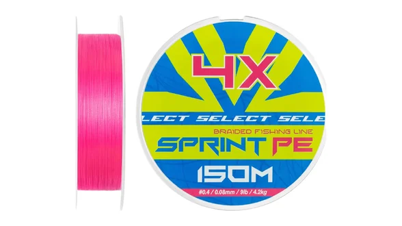 Шнур Select Sprint PE 4X Pink 150m #0.4/0.08mm 9lb/4.2kg