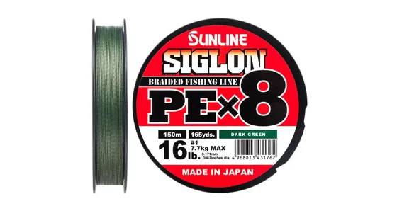 Шнур Sunline Siglon PE х8 150m (темн-зел.) #3.0/0.296 mm 50lb/22.0 kg
