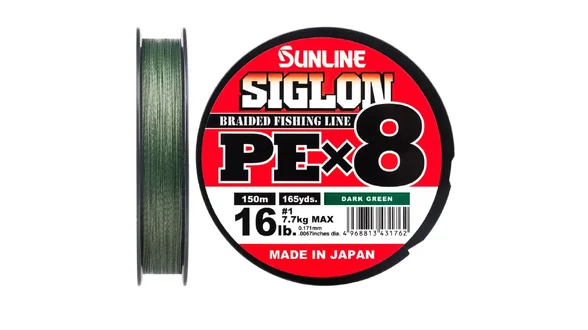 Шнур Sunline Siglon PE х8 150m (темн-зел.) #3.0/0.296 mm 50lb/22.0 kg