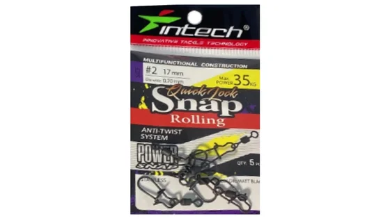 Застібка з вертлюгом Intech Quick lock Snap Rolling Matt black 5 шт (#2)