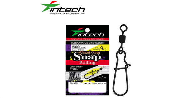 Застібка з вертлюгом Intech Quick lock Snap Rolling Matt black 5 шт (#0)