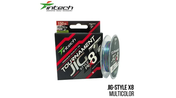 Шнур плетений Intech Tournament Jig Style PE X8 Multicolor 150m / 0.8 (12.1lb/5.5kg) Шнур плетений Intech Tournament Jig Style PE X8 Multicolor 150m / 0.8 (12.1lb/5.5kg)