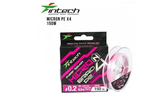 Шнур плетений Intech MicroN PE X4 150m / 0.4 (10lb/4.54kg) Шнур плетений Intech MicroN PE X4 150m / 0.4 (10lb/4.54kg)