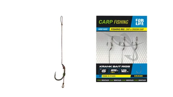  Готовий бойловий поводок KRANK BAIT RIGS №6, L-12см, (3шт)