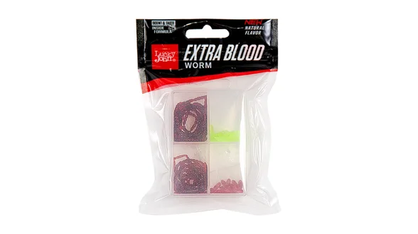 Мотиль силіконовий Lucky John Extra Blood Worm (MIX2) - 200