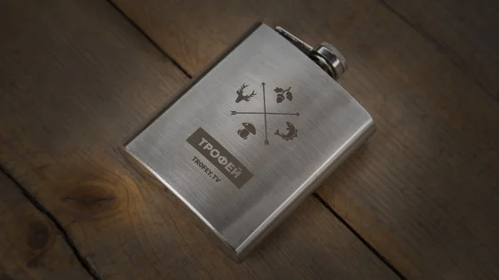 Фляга з харчової нержавіючої сталі з логотипом 210 мл.