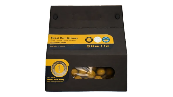 Бойли пиліки – Кукурудза / Мед, 22мм 1кг від IRON FISH
