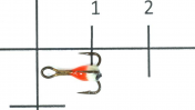 Трійники з краплею для зимової мормишки 14 / RF * 10