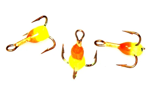 Трійники з краплею для зимової мормишки 12 / RY * 10