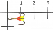 Трійники з краплею для зимової мормишки 12 / RY * 10