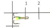 Трійники з краплею для зимової мормишки 12 / 04(GY) * 10 Трійники з краплею для зимової мормишки 12 / 04(GY) * 10