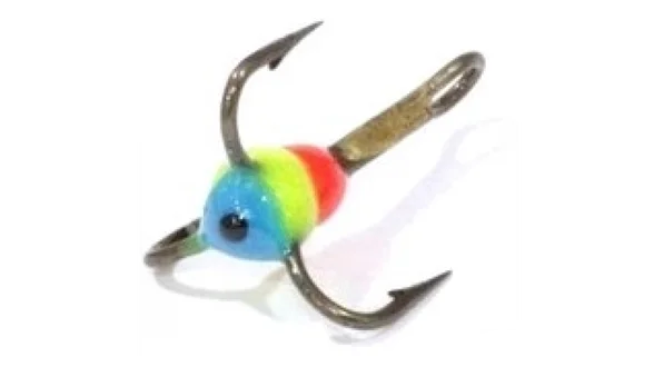 Трійники з краплею для зимової мормишки 12 / 06(RYB) * 10 Трійники з краплею для зимової мормишки 12 / 06(RYB) * 10