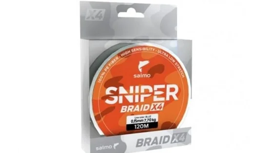 Жилка плетена Salmo SNIPER BRAID X4 ARMY GREEN  120/0,232 (інд.уп/ *10)