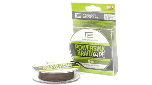 Жилка плетена FEEDER CONCEPT POWERSINK 4X PE DARK BROWN  150/0,113  (інд.уп/ *5)