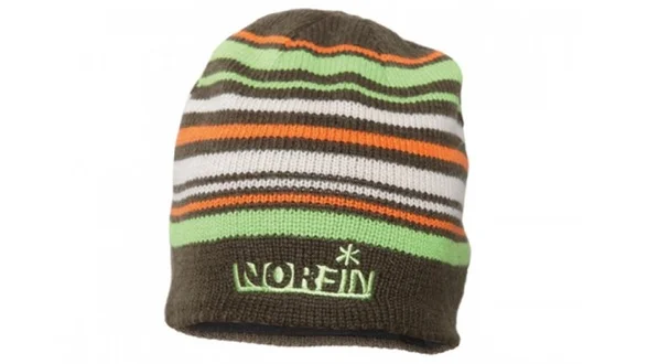 Шапка в'язана Norfin FROST (підкл.фліс / BR в смужку) р.XL