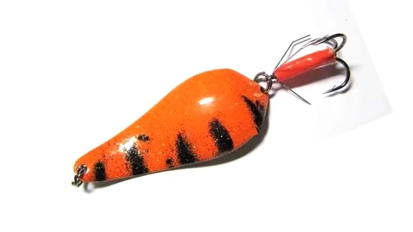 Блешня "Стрекоза" (вібратор) ( колір - оранж-чорні смужки) 14 г. ( 1 трійник ) TRITON Блешня "Стрекоза" (вібратор) ( колір - оранж-чорні смужки) 14 г. ( 1 трійник ) TRITON