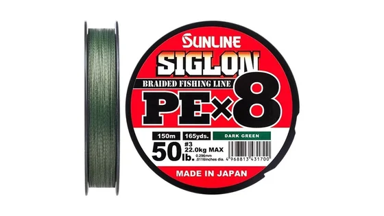 фото Шнур Sunline Siglon PE х8 150m (темн-зел.) #3.0/0.296mm 50lb/22.0kg 1658.09.83 | trofey.shop фото Шнур Sunline Siglon PE х8 150m (темн-зел.) #3.0/0.296mm 50lb/22.0kg 1658.09.83 | Трофей