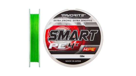 фото Шнур Favorite Smart PE 4x 150м (салат.) #0.6/0.132мм 4кг 1693.10.23 | trofey.shop фото Шнур Favorite Smart PE 4x 150м (салат.) #0.6/0.132мм 4кг 1693.10.23 | Трофей
