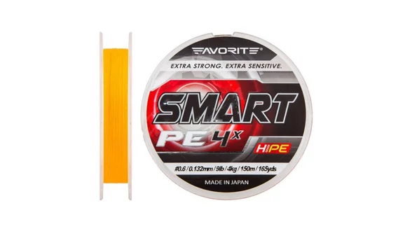 фото Шнур Favorite Smart PE 4x 150м (оранж.) #0.8/0.153мм 4.6кг 1693.10.16 | Трофей