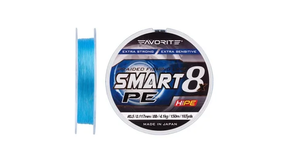 фото Шнур Favorite Smart PE 8x 150м (sky blue) #2.0/0.242mm 25lb/13.8kg 1693.10.76 | Трофей