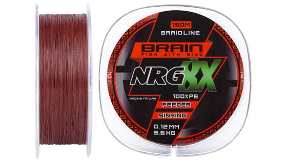 фото Шнур Brain NRG 8X sinking 150m 0.12mm 9.6kg ц:brown 1858.20.83 | Трофей