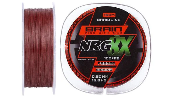 фото Шнур Brain NRG 8X sinking 150m 0.20mm 16.8kg ц:brown 1858.20.86 | trofey.shop фото Шнур Brain NRG 8X sinking 150m 0.20mm 16.8kg ц:brown 1858.20.86 | Трофей
