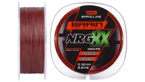 фото Шнур Brain NRG 8X sinking 200m 0.12mm 9.6kg ц:brown 1858.20.89 | Трофей
