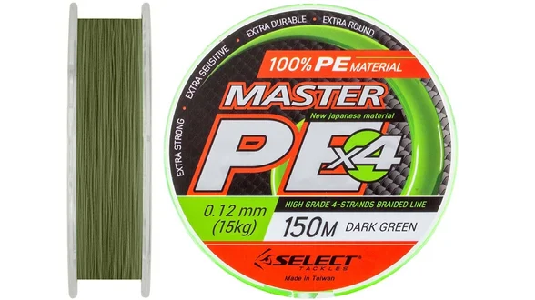 фото Шнур Select Master PE 150m 0.12мм 15кг темн.-зел. 1870.01.73 | trofey.shop фото Шнур Select Master PE 150m 0.12мм 15кг темн.-зел. 1870.01.73 | Трофей
