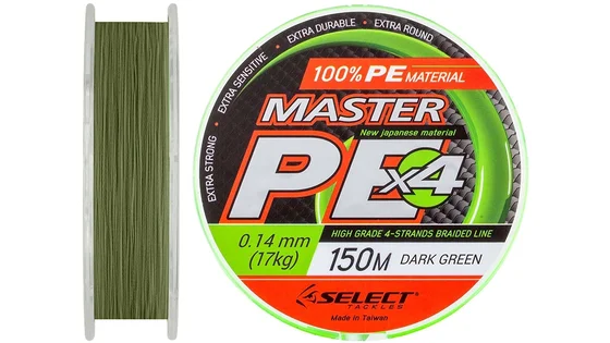 фото Шнур Select Master PE 150m 0.14мм 17кг темн.-зел. 1870.01.74 | trofey.shop фото Шнур Select Master PE 150m 0.14мм 17кг темн.-зел. 1870.01.74 | Трофей