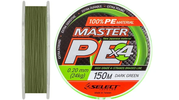 фото Шнур Select Master PE 150m 0.20мм 24кг темн.-зел. 1870.01.77 | Трофей