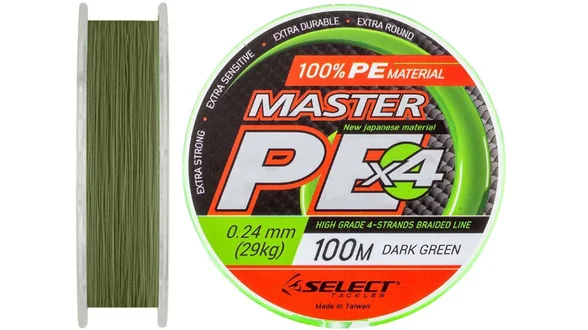 фото Шнур Select Master PE 150m 0.24мм 29кг темн.-зел. 1870.01.78 | Трофей