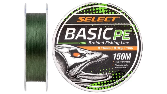 фото Шнур Select Basic PE 150m (темн-зел.) 0.16mm 18LB/8.3kg 1870.18.24 | Трофей