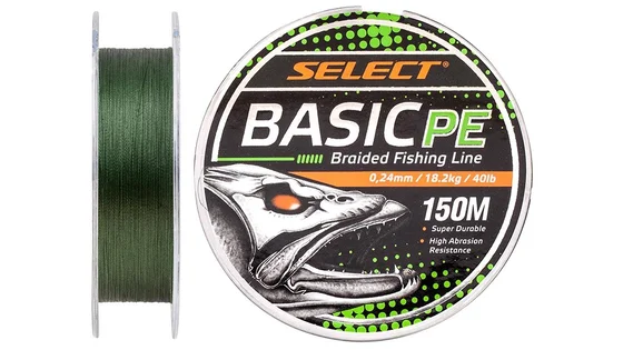 фото Шнур Select Basic PE 150m (темн-зел.) 0.24mm 40LB/18.2kg 1870.18.73 | Трофей